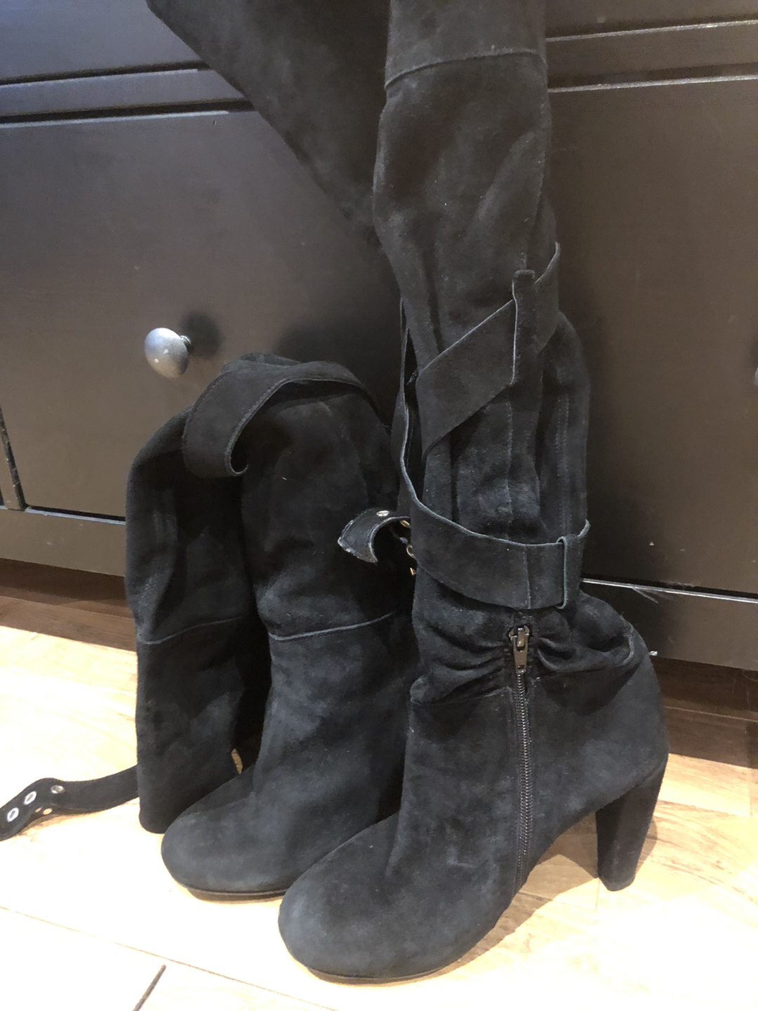Black high top boots thumbnail