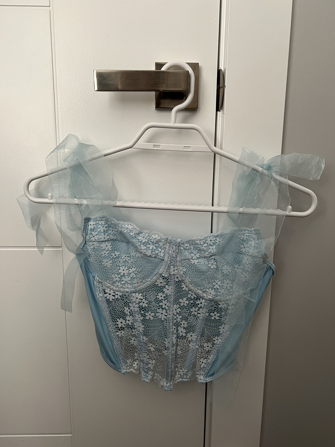 NEW blue corset top with ribbon - photo 2