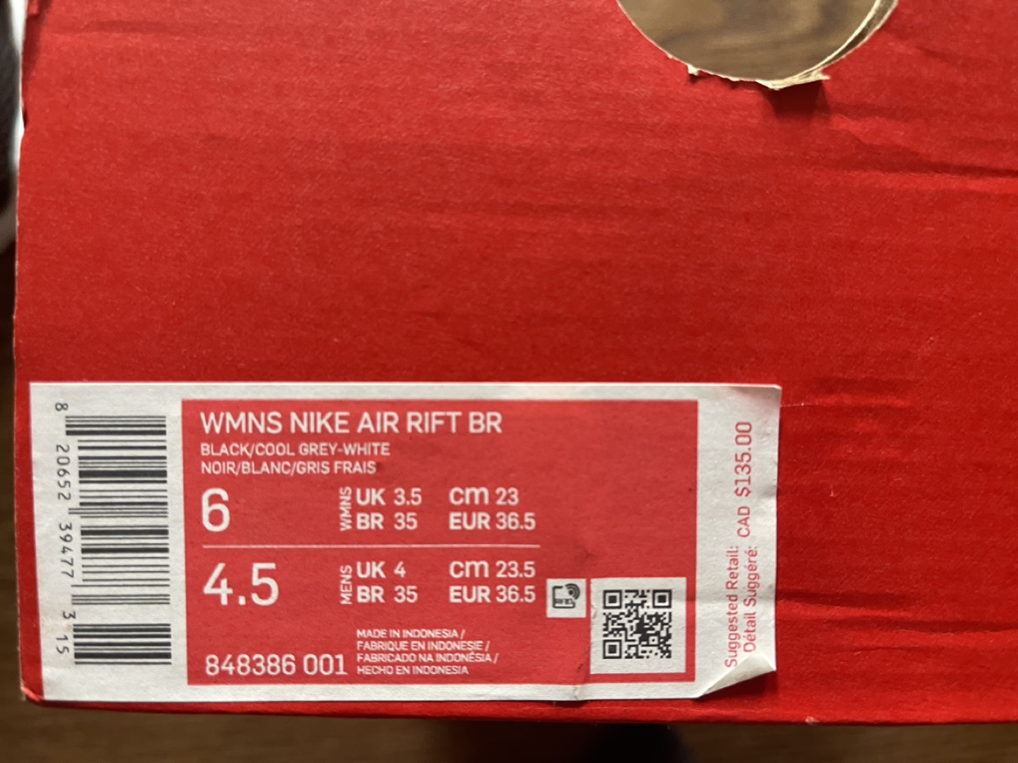Women’s Nike Air Rift Sz6 - photo 5