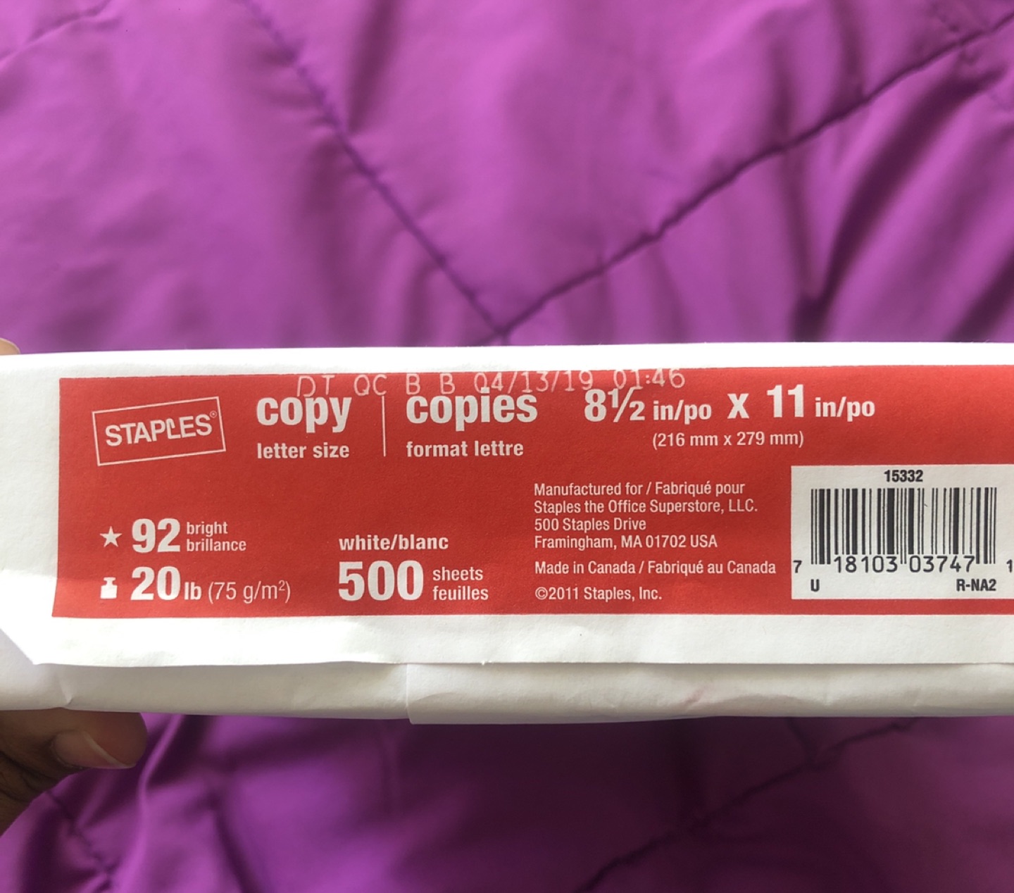 500 blank sheet paper - STAPLES #freecycle - photo 3