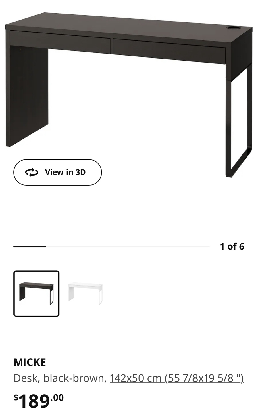 Ikea MICKE desk thumbnail