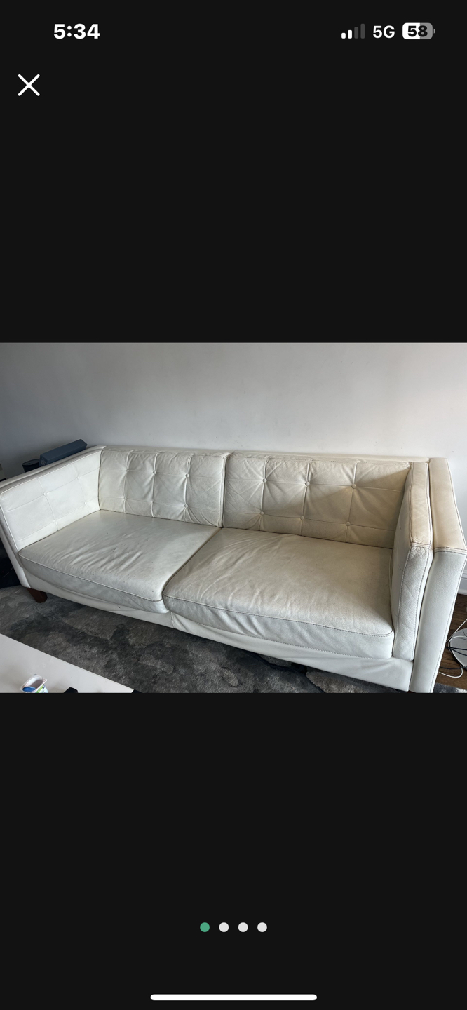 White leather couch - photo 3