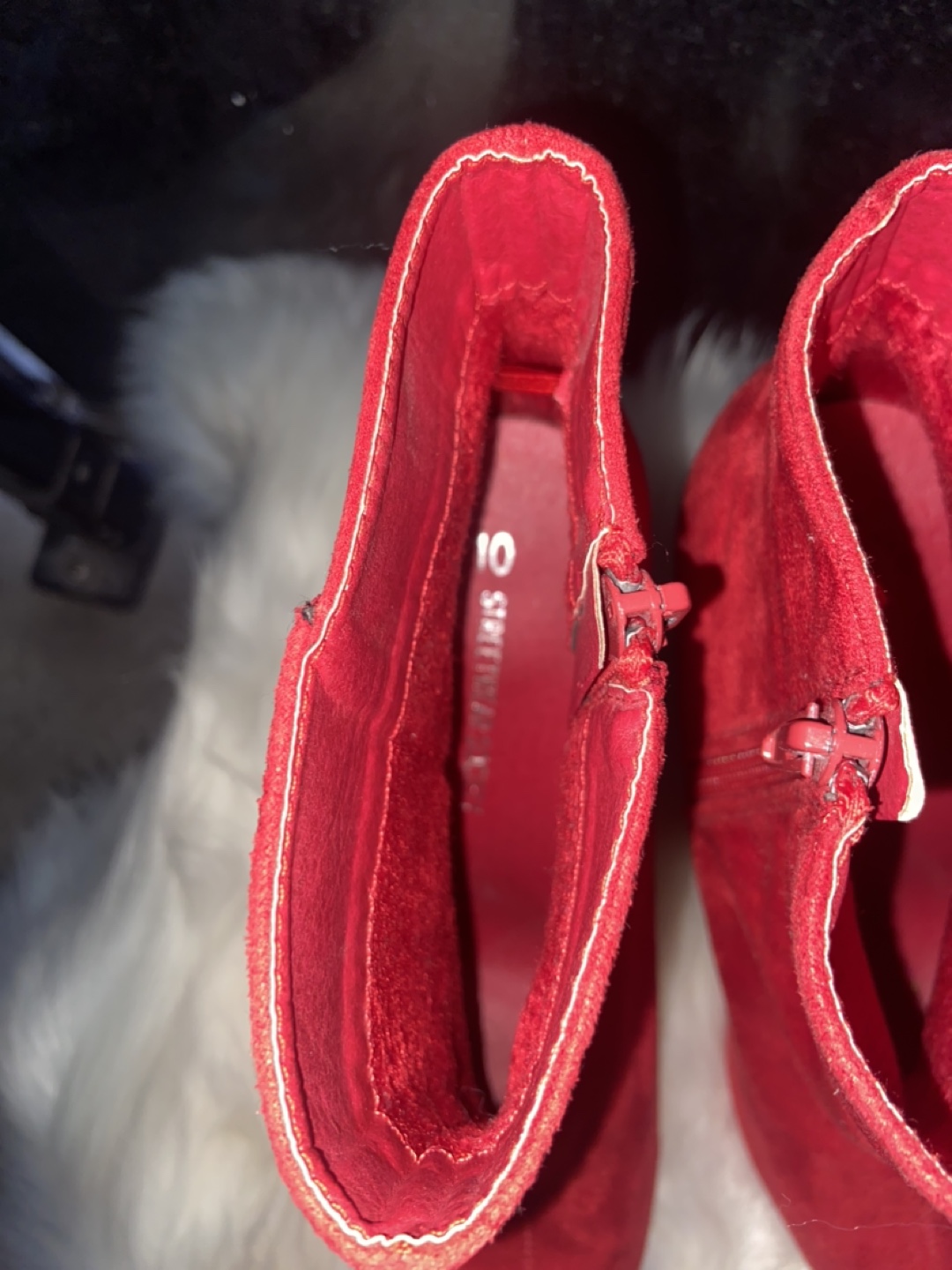 Women’s Red Suede Ankle Heel Boots👠⭐️ image indicator(8)