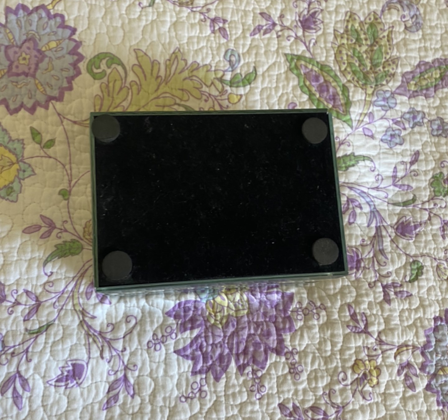 Mirror jewelry box, black velvet interior - photo 3