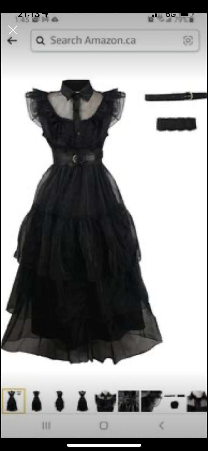 Black “Wednesday Addams Family” Cosplay/ Costume Dress thumbnail