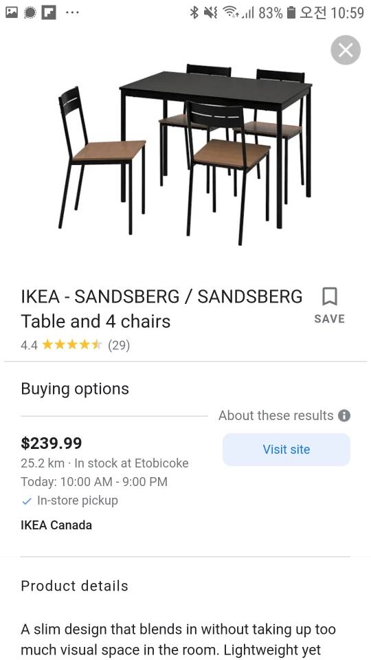 Ikea sandsberg table and 4 chairs. - photo 3