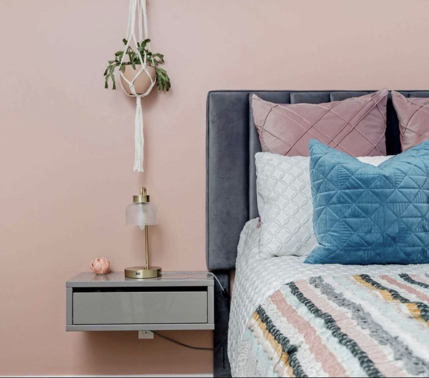 Grey Floating Bedside Tables (2)