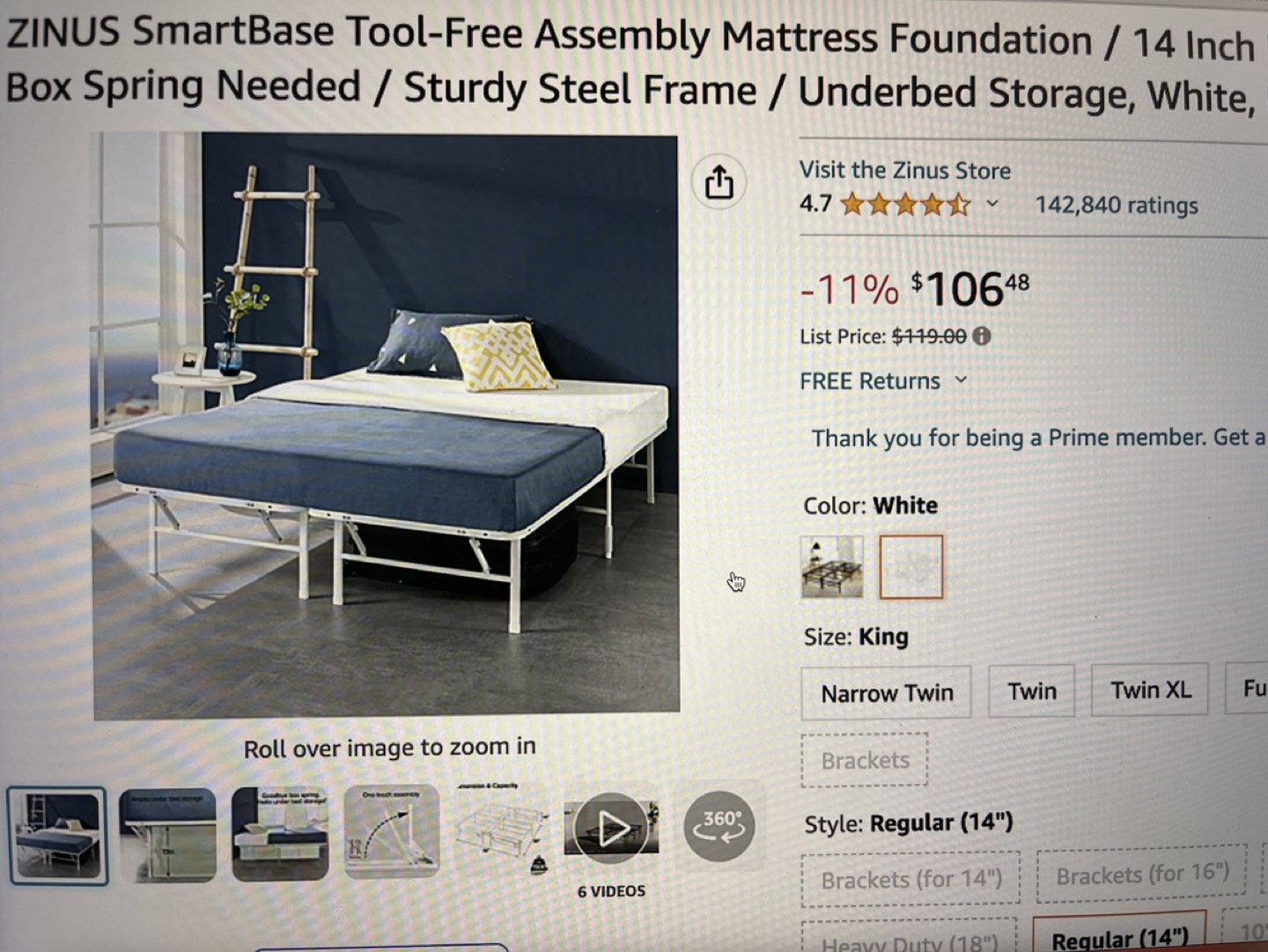 Zinus smartbase tool-free assembly mattress foundation