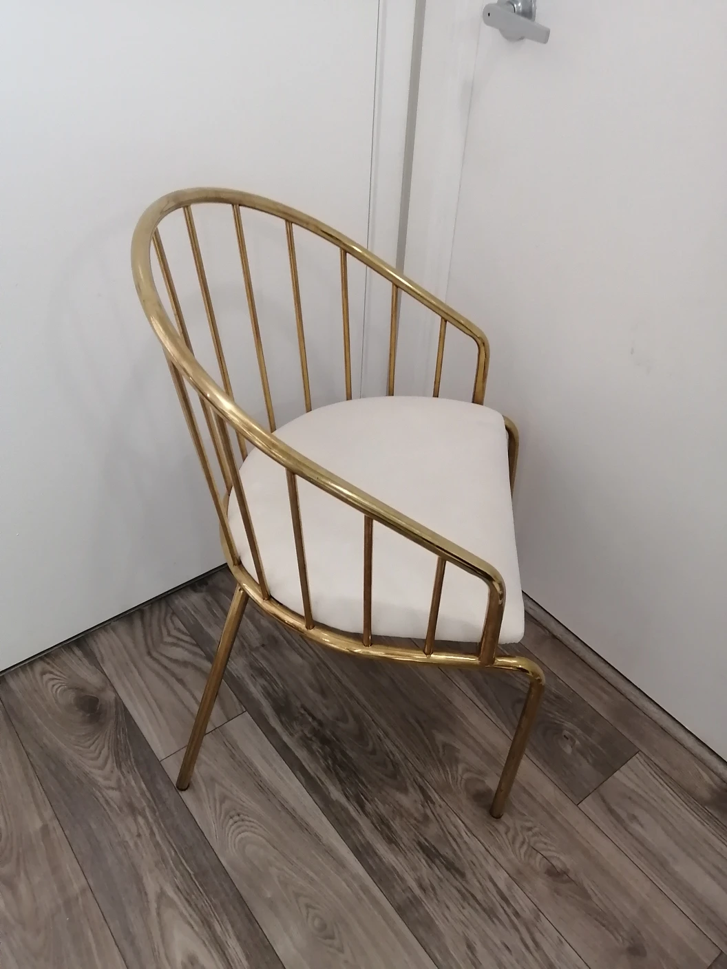 Sleek Accent Chair - Gold and White - photo 2