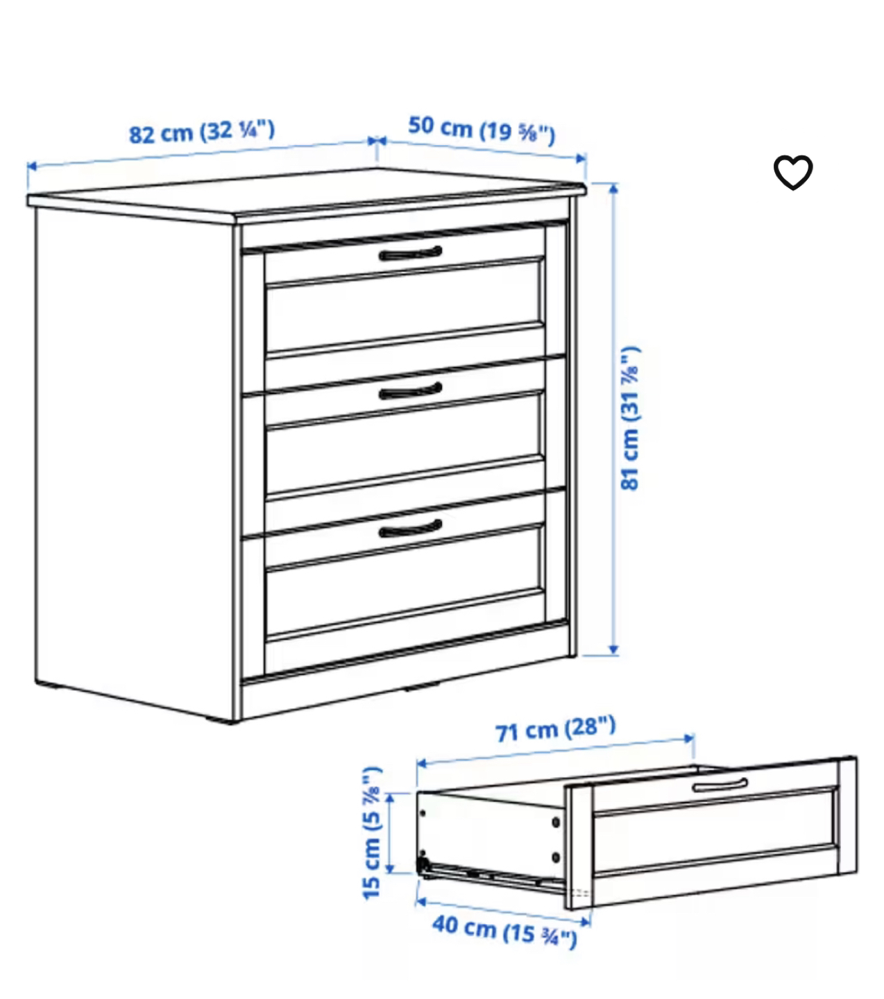 2-drawer chest white color - photo 3