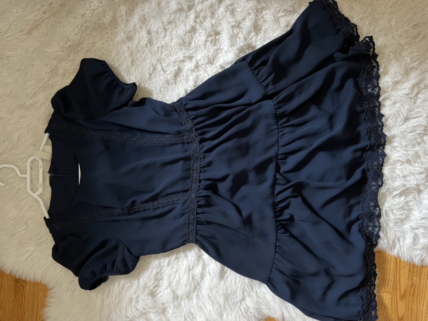 Navy blue dress lined