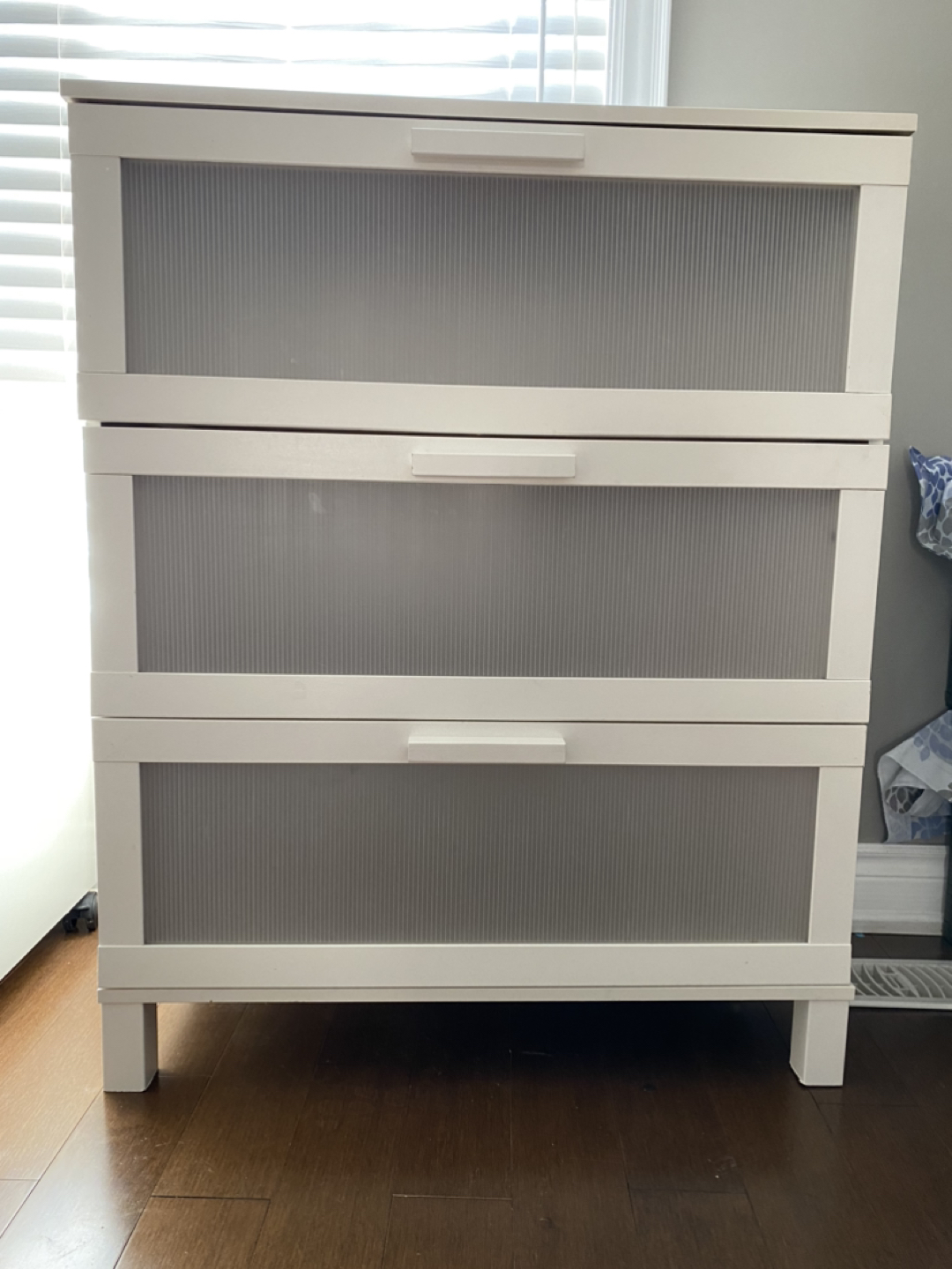 IKEA 3 Drawer Chest with Frosted Glass