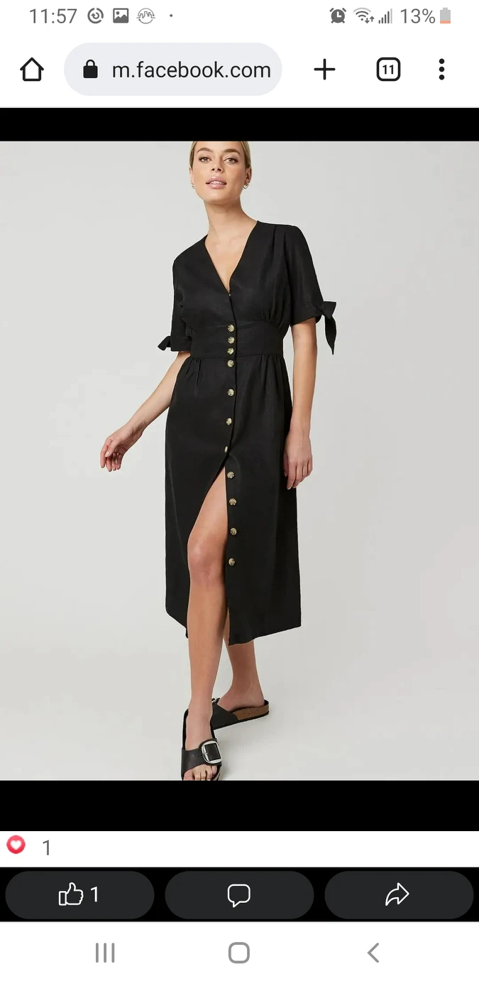 BNWT Buffalo black linen blend dress
