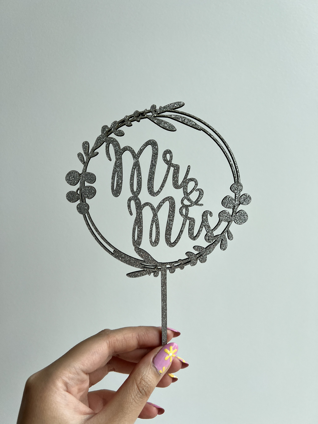 Mr & Mrs Silver Cake Topper thumbnail