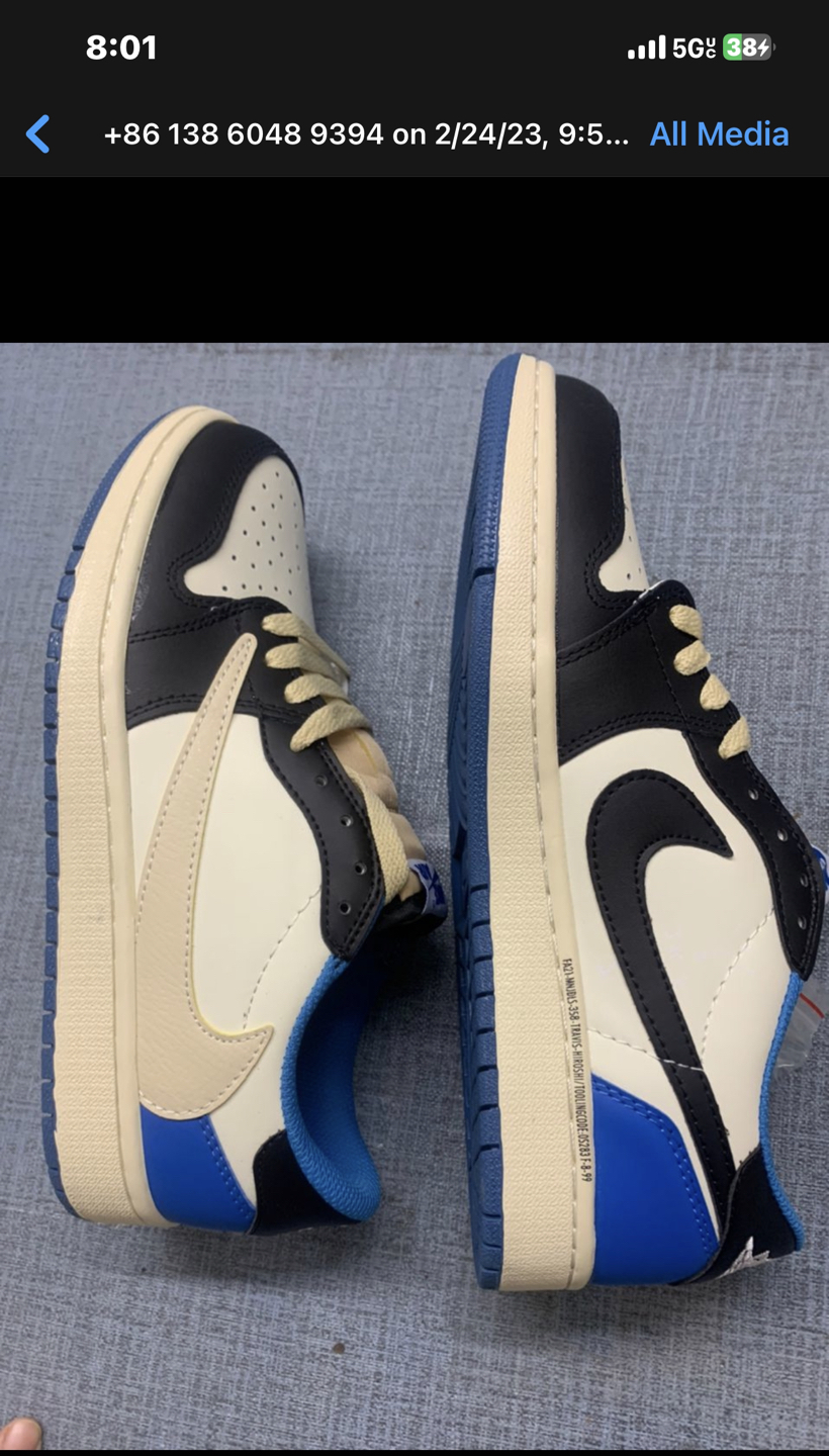 Nike Air TS Cactus Jack Men’s Size 8.0 Fragment Blue Black Royal - photo 2