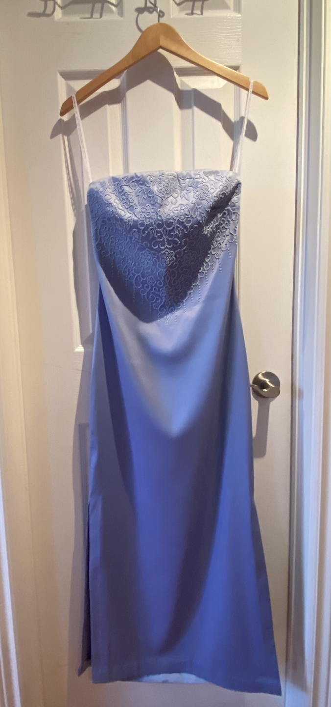 Bridesmaid Strapless Floor-Length Dress Baby Blue