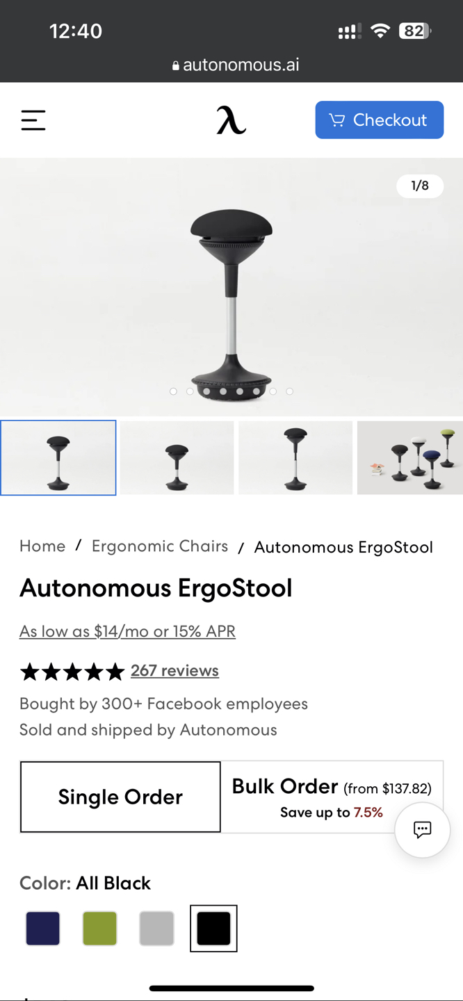 Autonomous ErgoStool（ Perfect for standing desk）