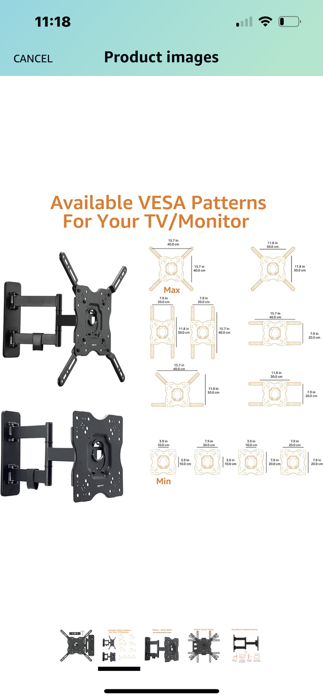Amazon Basics Full Motion TV Wall Mount for 26-55 Inch TVs - photo 5