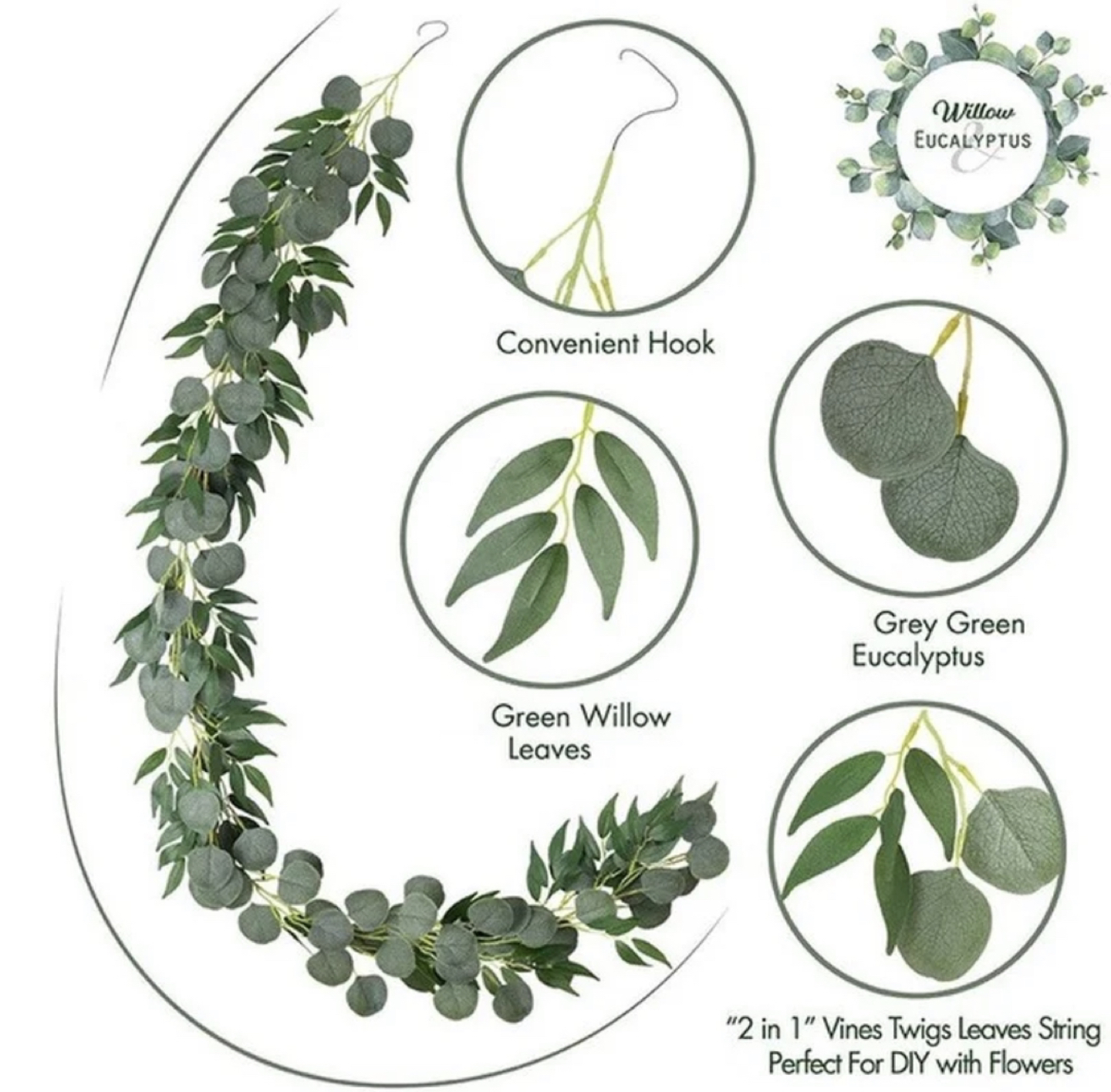 10 x Artificial Eucalyptus Garland for Wedding - photo 4