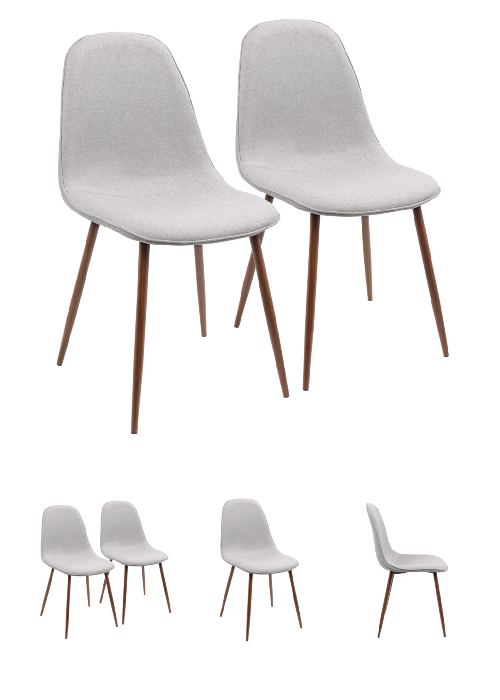 Lumisource Pebble Dining Side Chairs in Grey (Set of 2) - photo 3