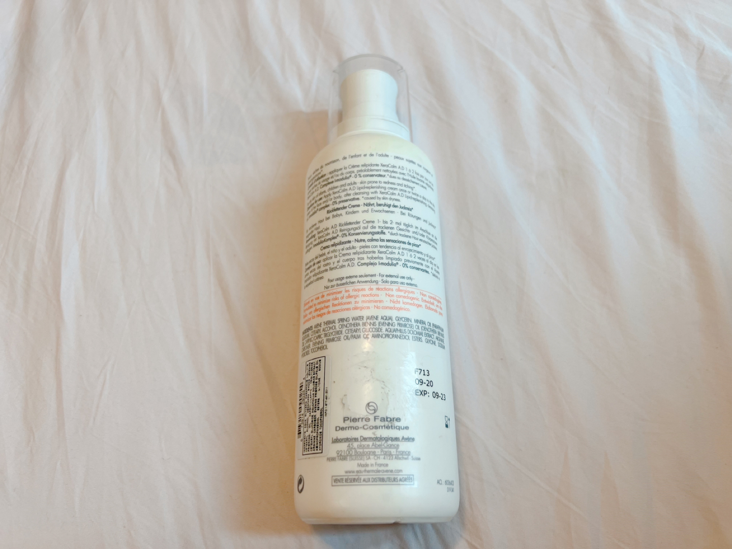 Avene XeraCalm A.D Lipid-replennishing Cream 400ml Used image indicator(2)