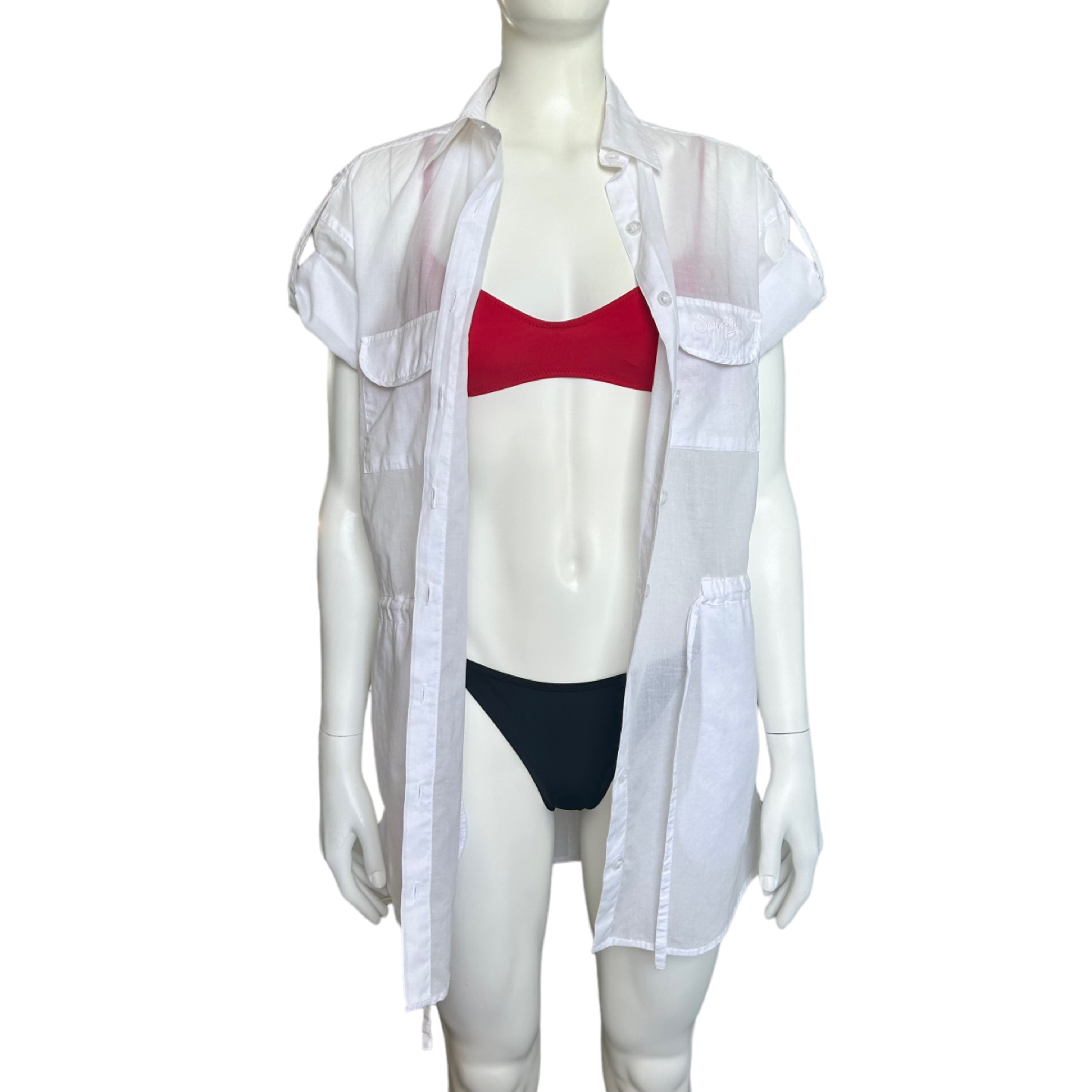 Seafolly Australia White Cotton Beach Coverup XS image indicator(3)