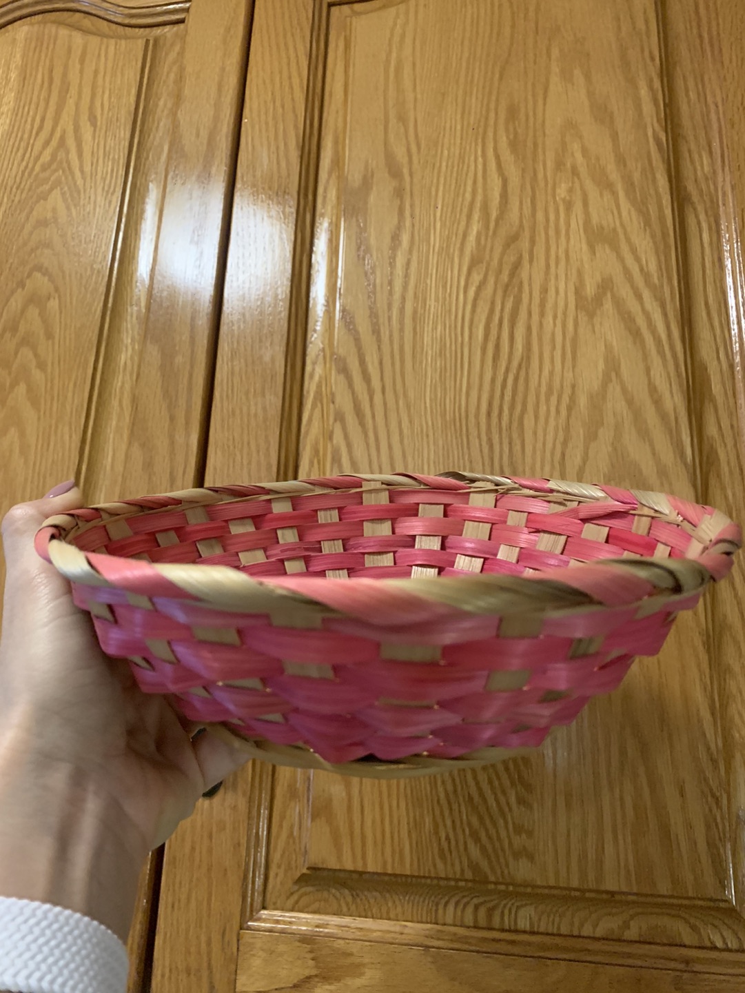 Woven round fruit basket 🍎 🧺 9” image indicator(2)