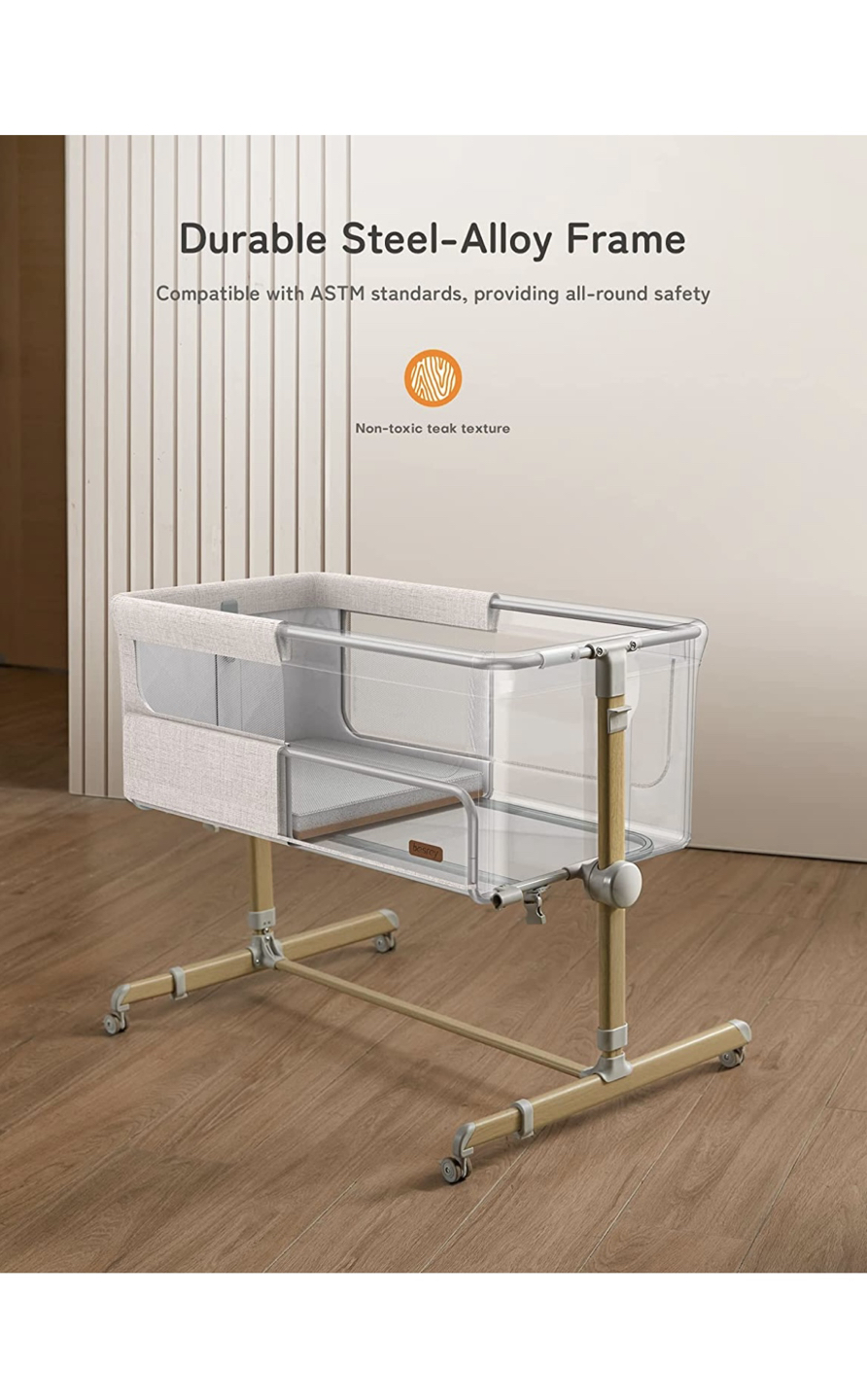 Baby Bassinet Bedside Sleeper, Bedside Bassinet for Newborn
