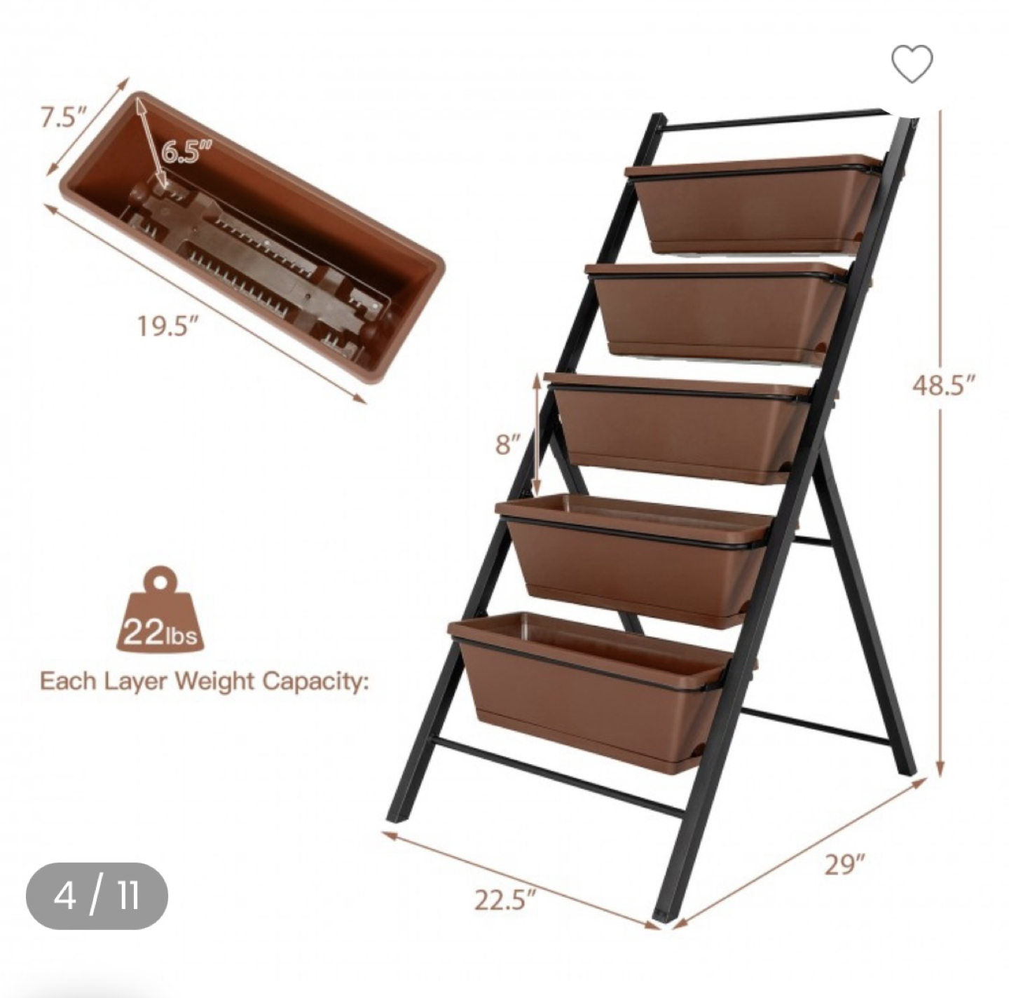 5-Tier Vertical Elevated Planter Box Garden - photo 4