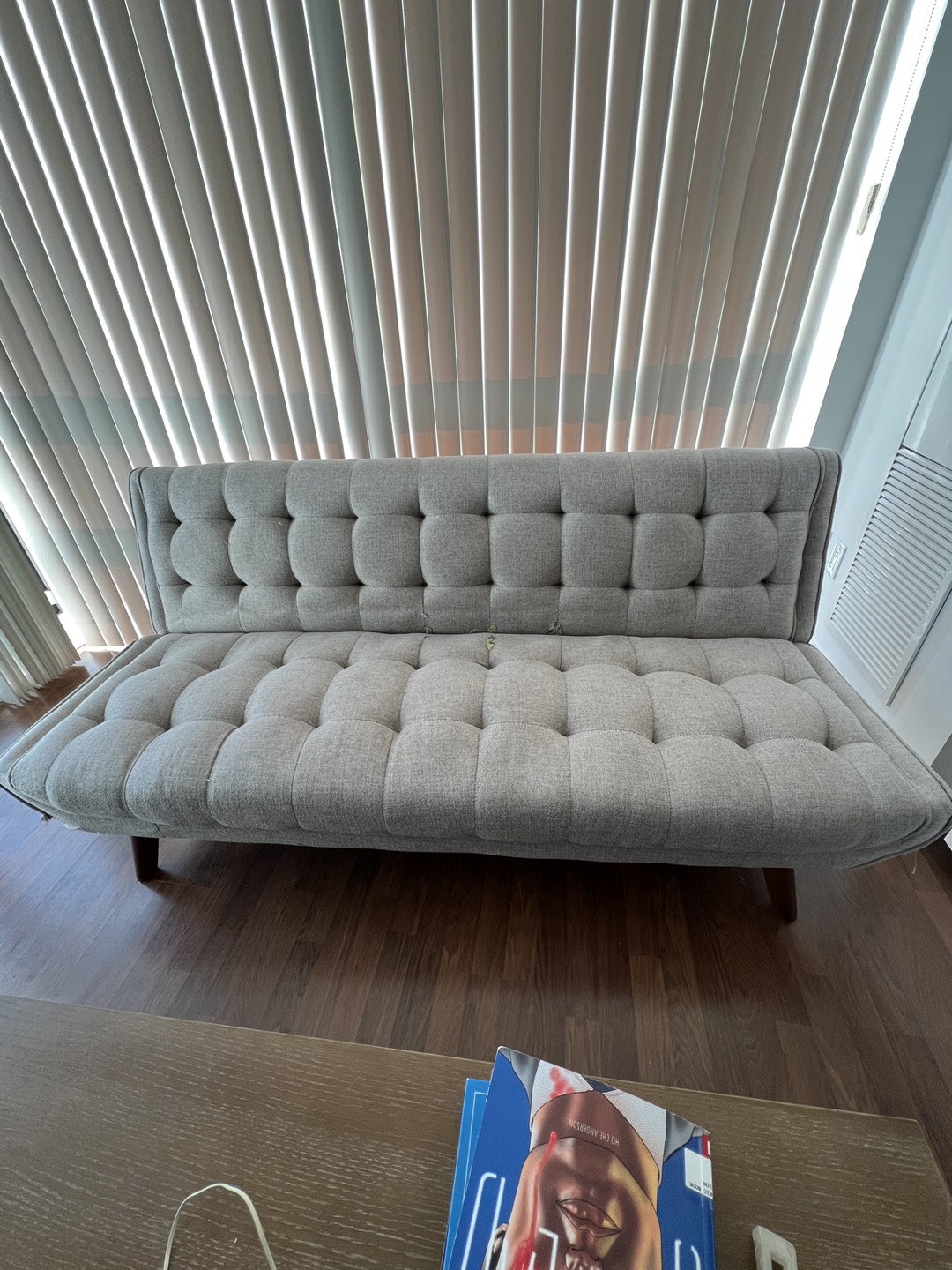Slightly damaged sofa-bed