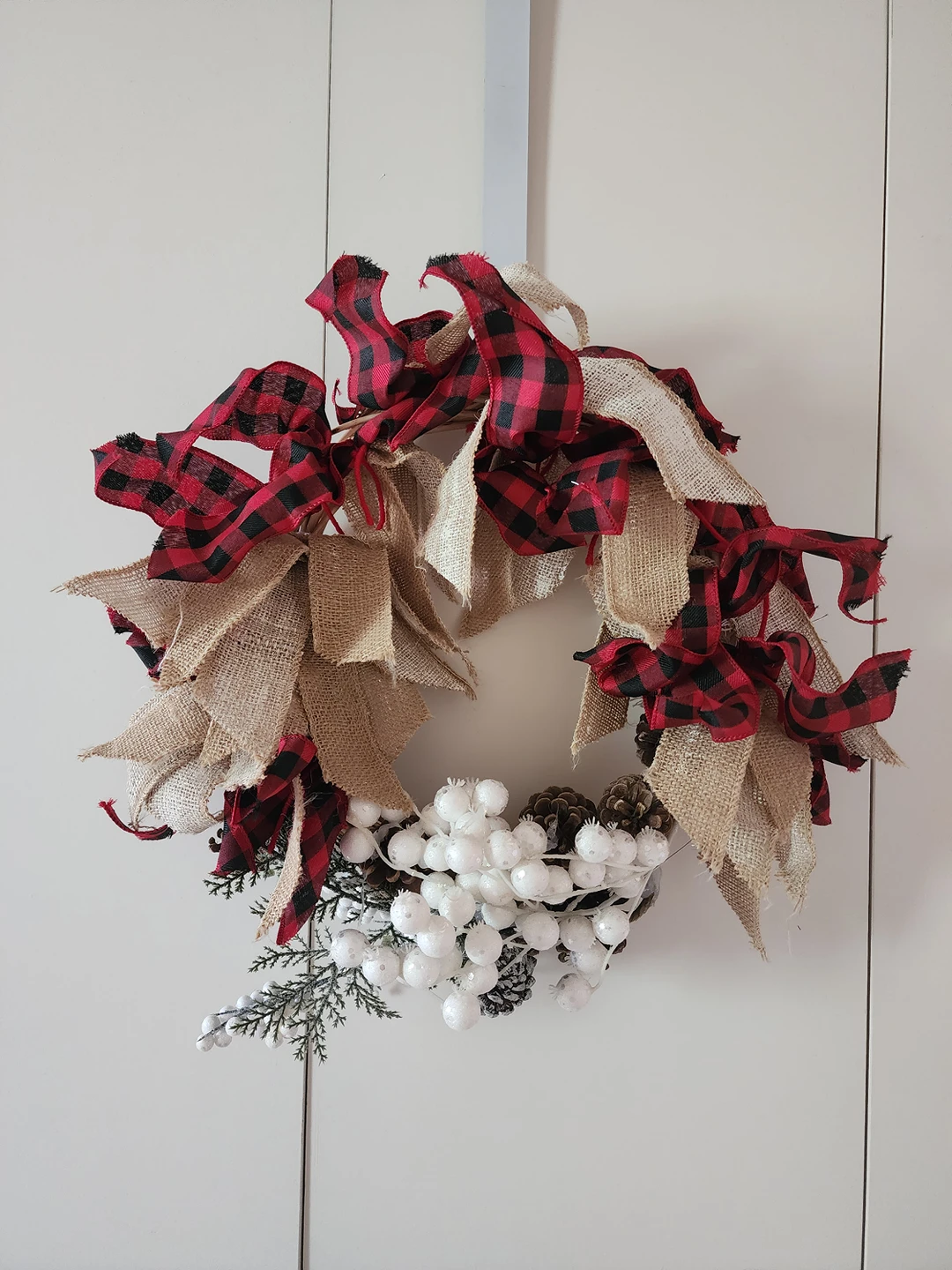 ⬆️ Rustic Buffalo plaid - burlap wreath thumbnail