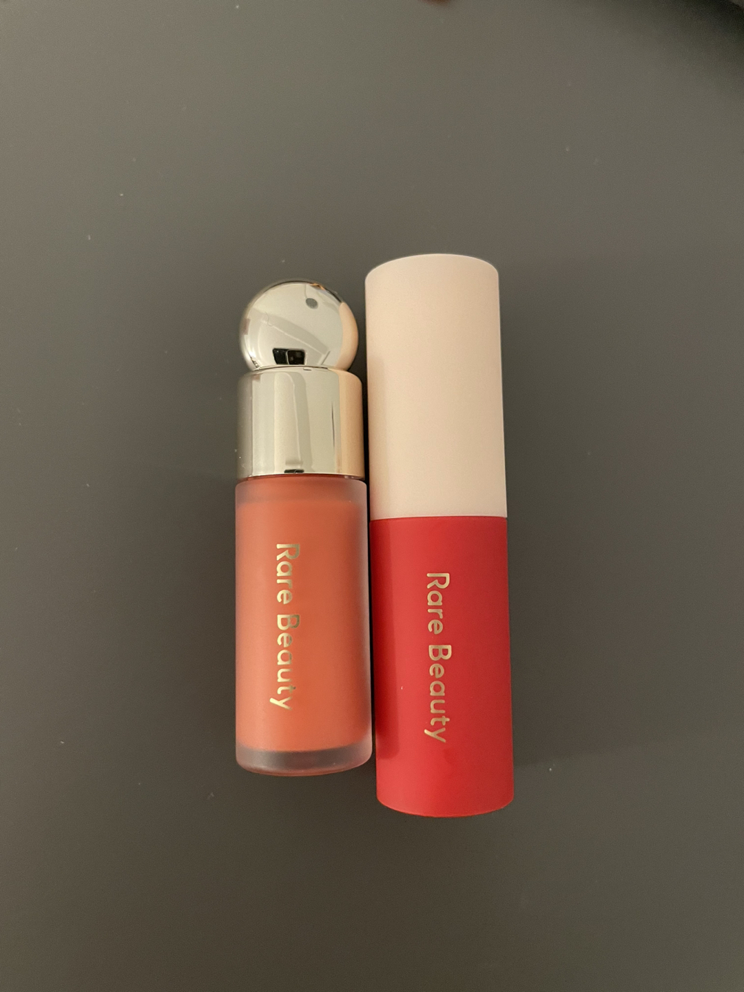 Rare beauty liquid highlighter and lip cream thumbnail