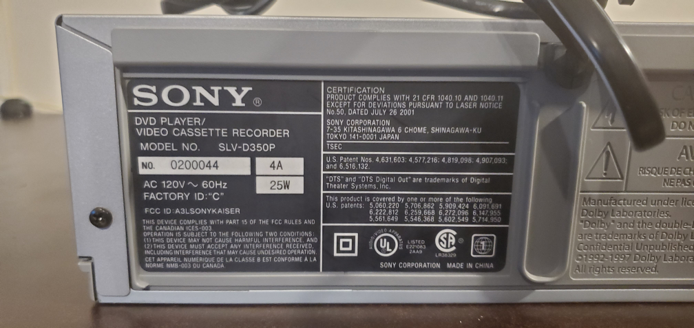 Sony DVD VHS combo player  SLV-D350P - photo 5