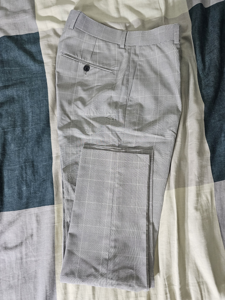 Forever 21 Mens Slim Fit Grey Patterned Suit Pants thumbnail
