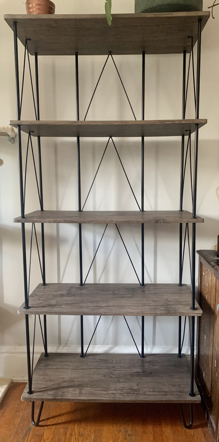 Bookshelf with hairpin legs