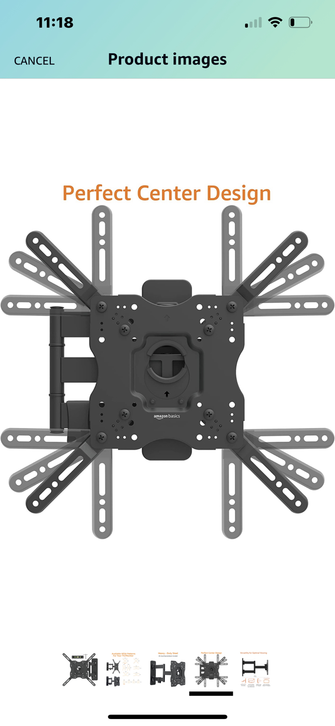 Amazon Basics Full Motion TV Wall Mount for 26-55 Inch TVs - photo 3