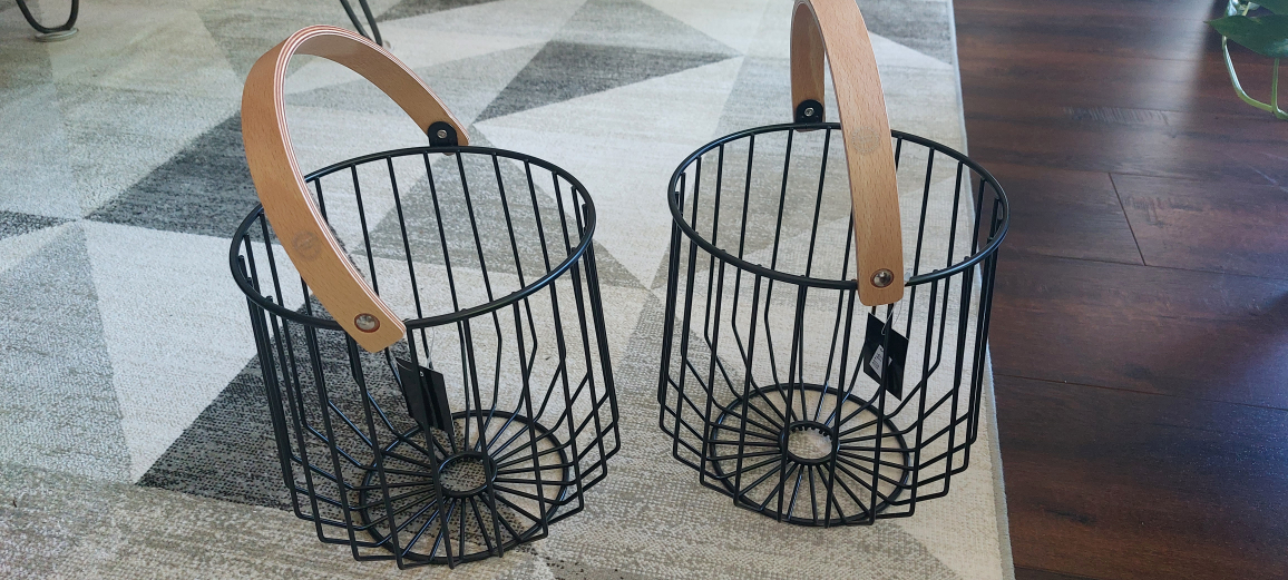 Pretty black wire baskets ($30 for both)