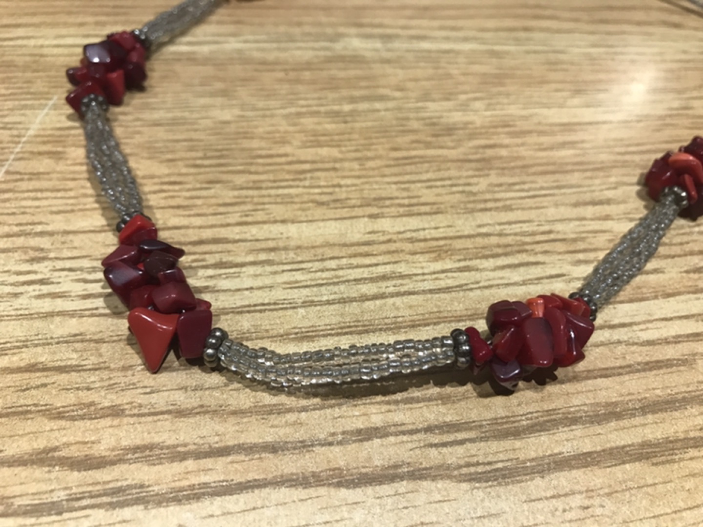 Red and clear beads necklace image indicator(2)