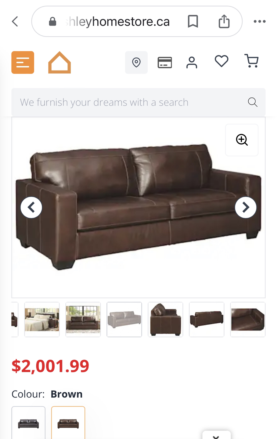 Leather Brand New-Tags on Morelos Queen Sofa-Bed image indicator(5)