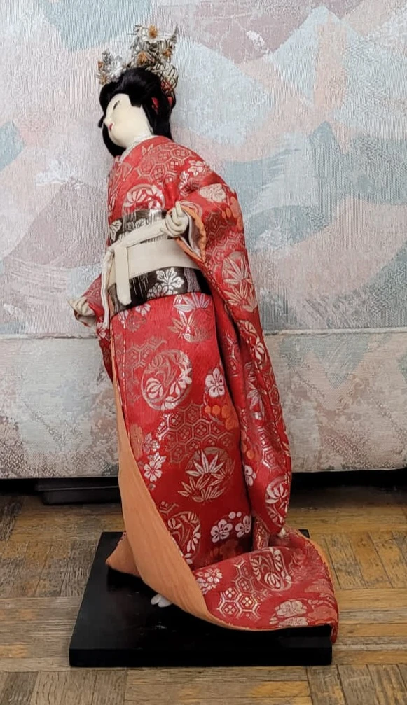 Japanese Antique Geisha Doll In Kimono Traditional Dress image indicator(3)