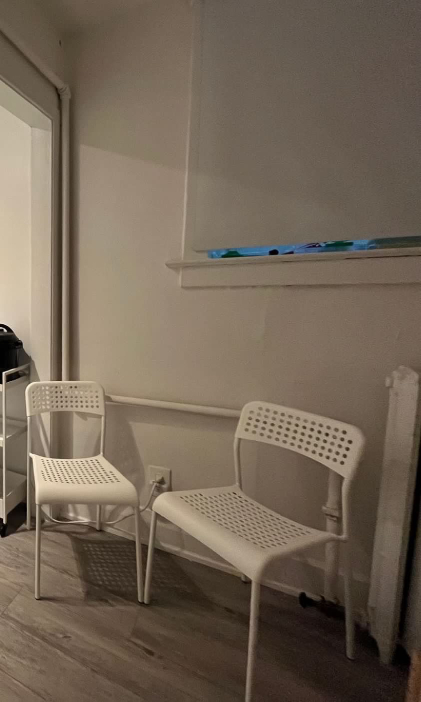 2 Ikea White Chairs thumbnail