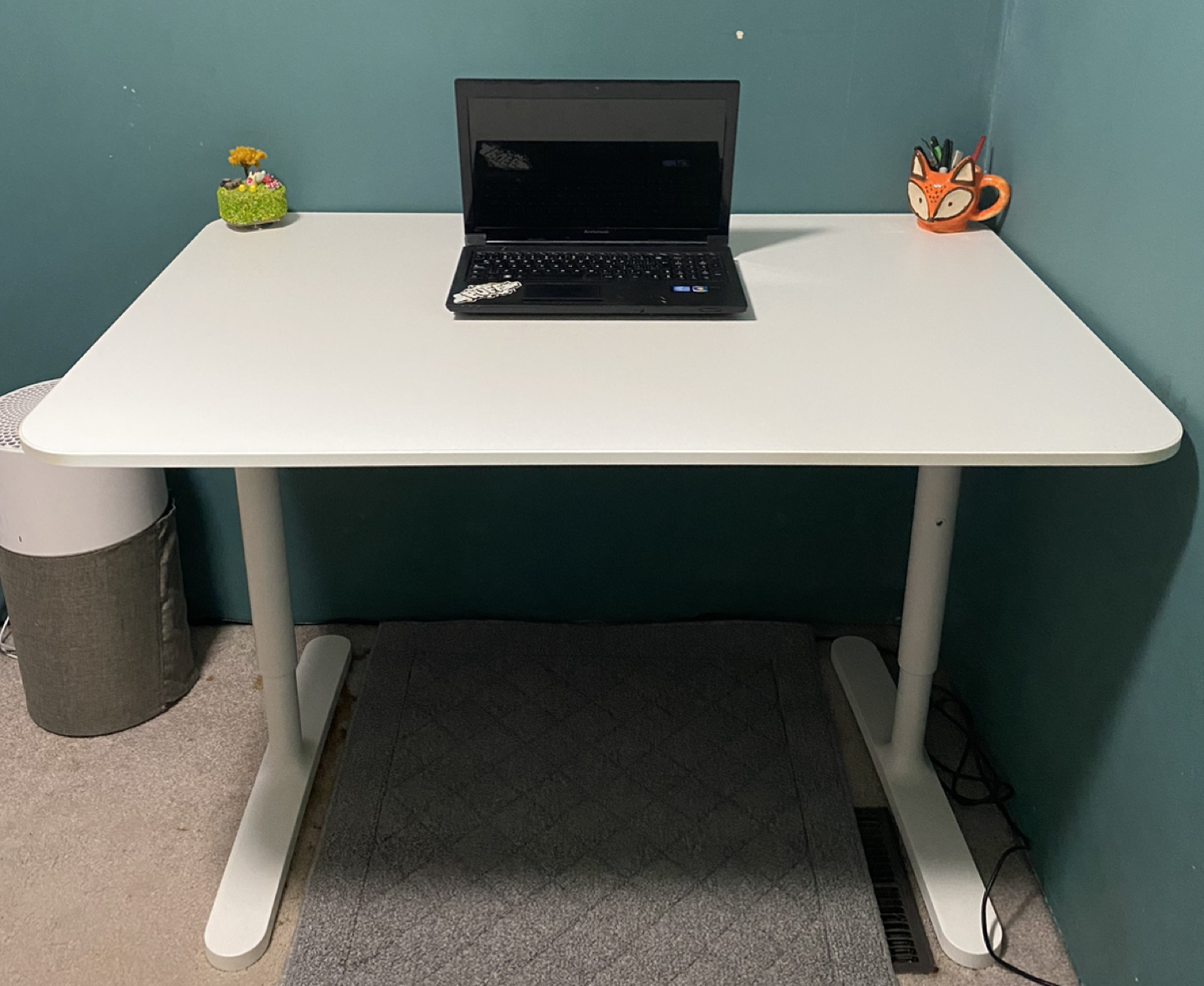 white height adjustable ikea desk thumbnail
