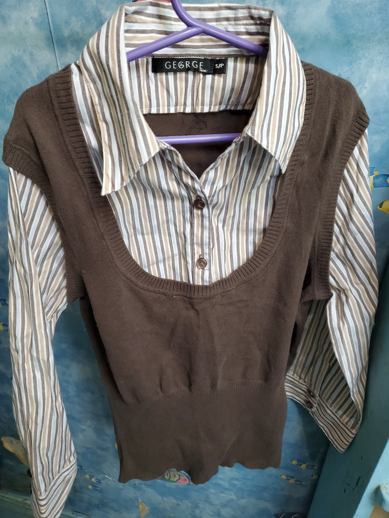 Assorted set of 6 faux collar sweater shirts thumbnail