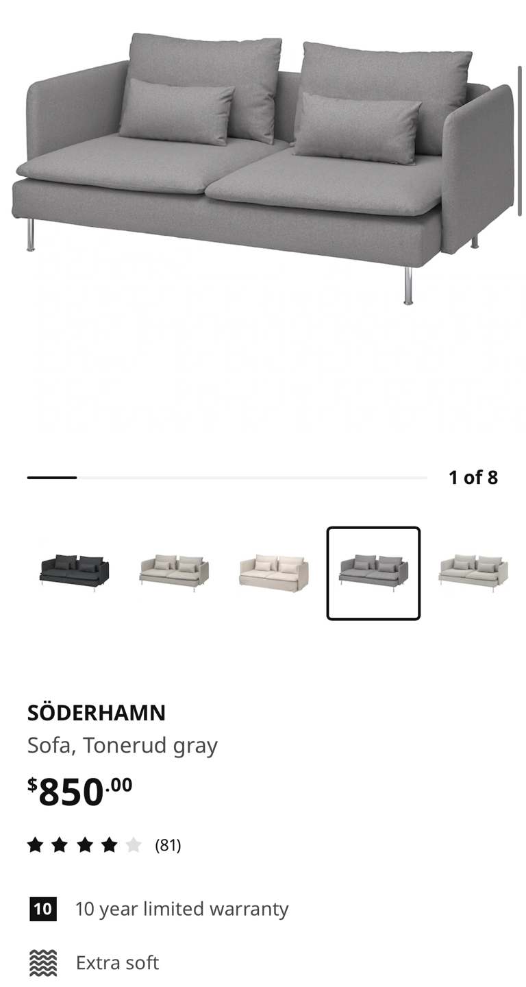 IKEA SODERHAMN SOFA - photo 2