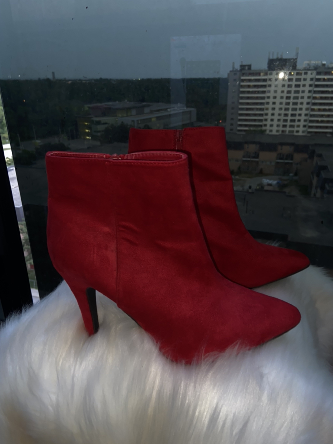 Women’s Red Suede Ankle Heel Boots👠⭐️ image indicator(2)