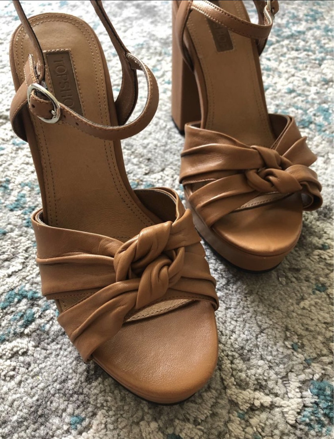 TOPSHOP Tan block heels - photo 3
