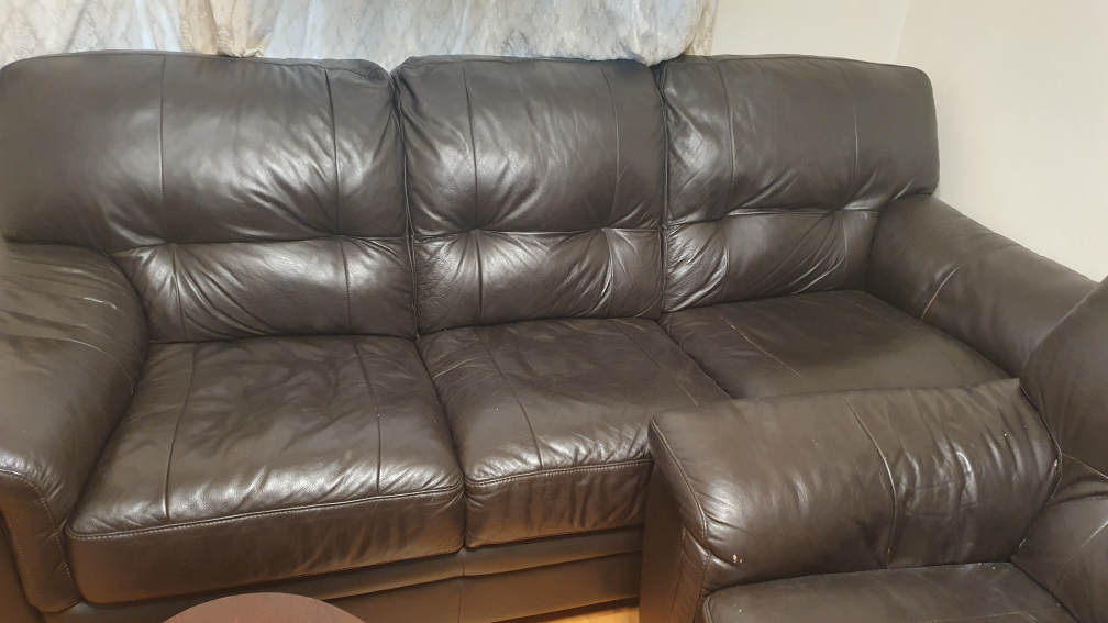 Genuine leather sofa & loveseat - photo 2
