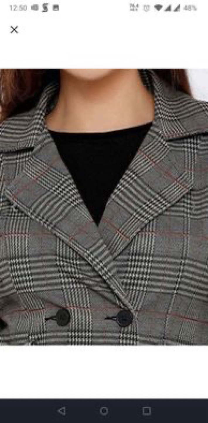 Women’s grey checked padded jacket - photo 4