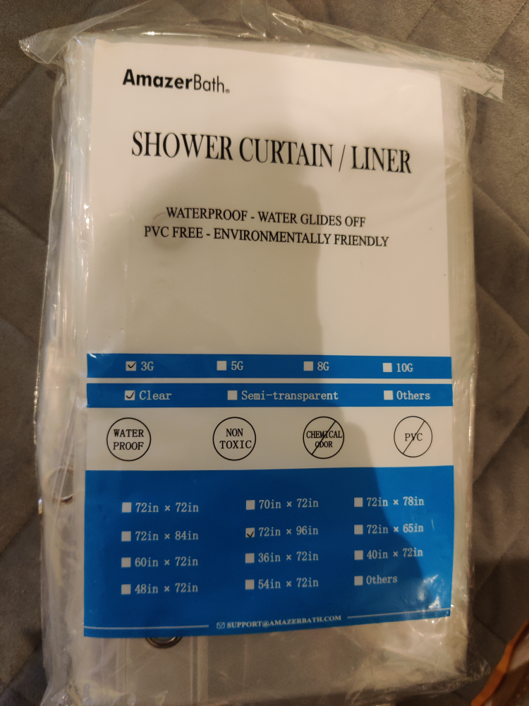 Clear Shower Liner 72x96in thumbnail
