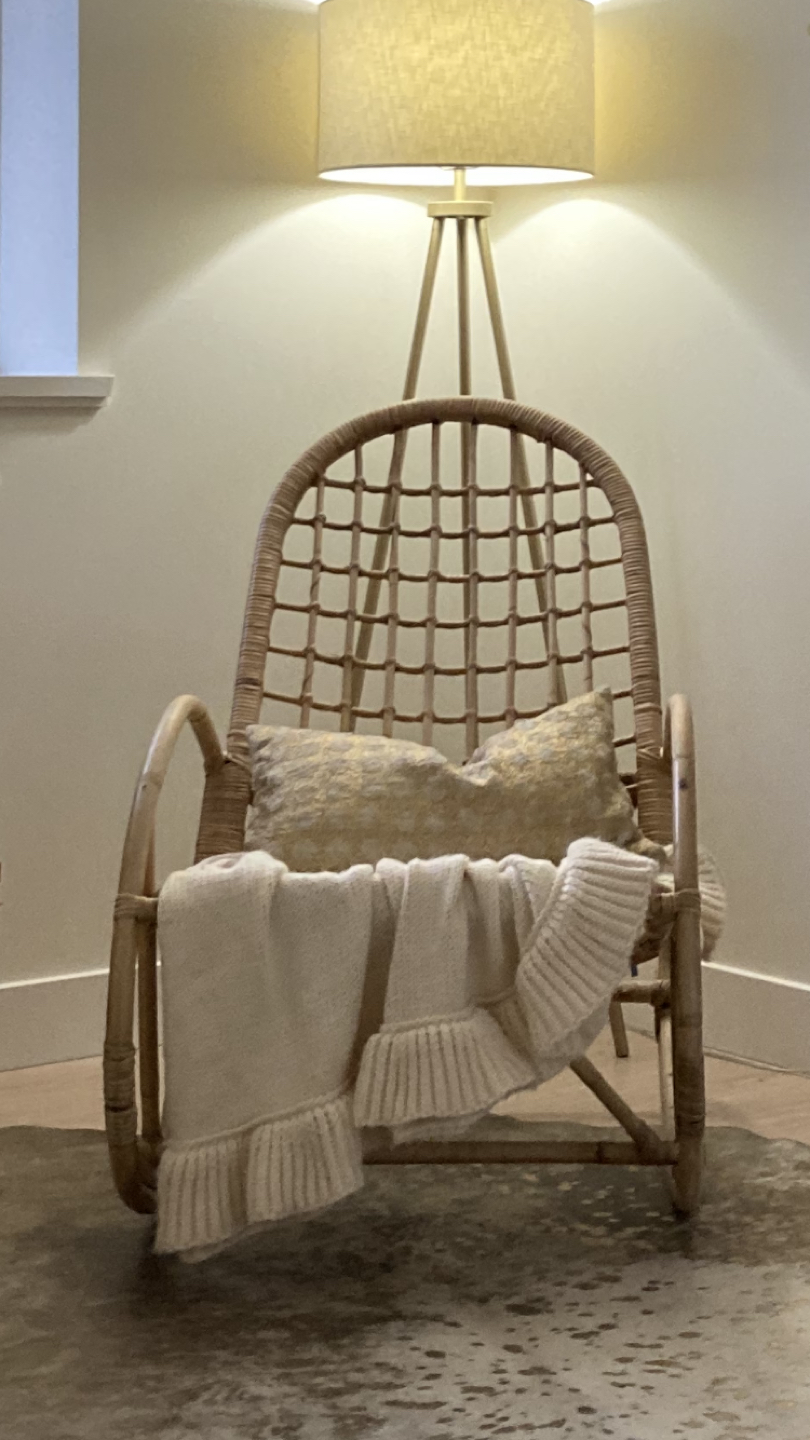 Bamboo boho rocking chair-VINTAGE thumbnail